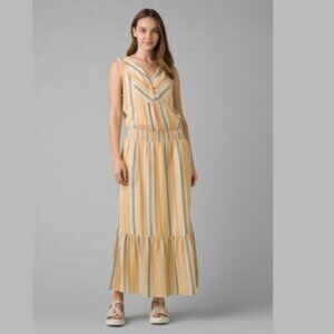 NEW Prana California Dreaming Maxi Long Full Length Golden Hour Stripe Dress NWT